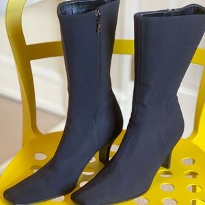 Prada black cloth boots size 7